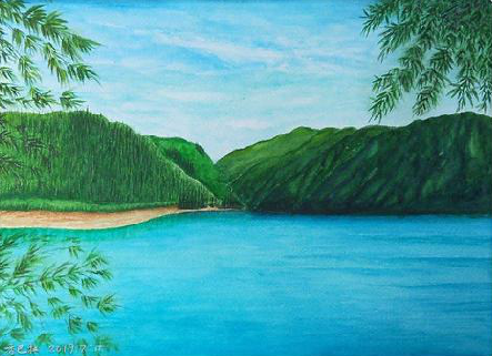 周至在墙绘中，如何绘画绿水青山？