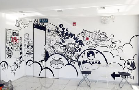 周至手绘墙并非传统涂鸦。